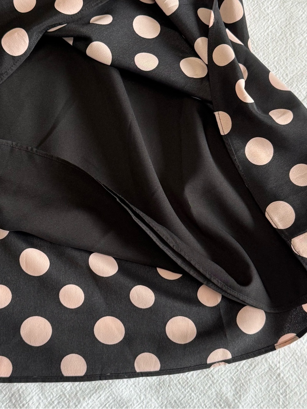 NWT 1901 Nordstrom Polka Dot Faux Wrap Midi Dress Smocked Cuff Long Sleeve 10 - Picture 8 of 13
